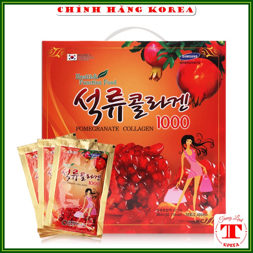 Nước Lựu Collagen hàn quốc, hộp 30 gói - Nước ép lựu Kanghwa - tranglinh