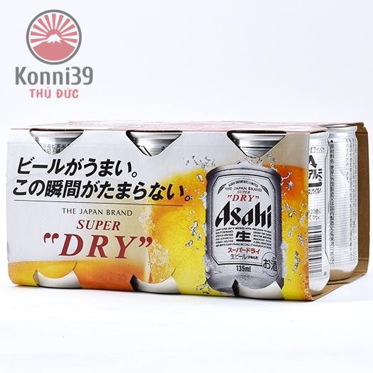 ASAHI NHẬT BẢN (LỐC 6 LON - MỖI LON 135ML), DATE 07/2022