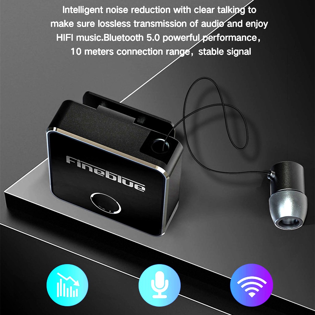 1 Tai Nghe Bluetooth Fineblue F1 Pro Thiết Kế Kẹp Có Thể Thu Gọn Tiện Dụng