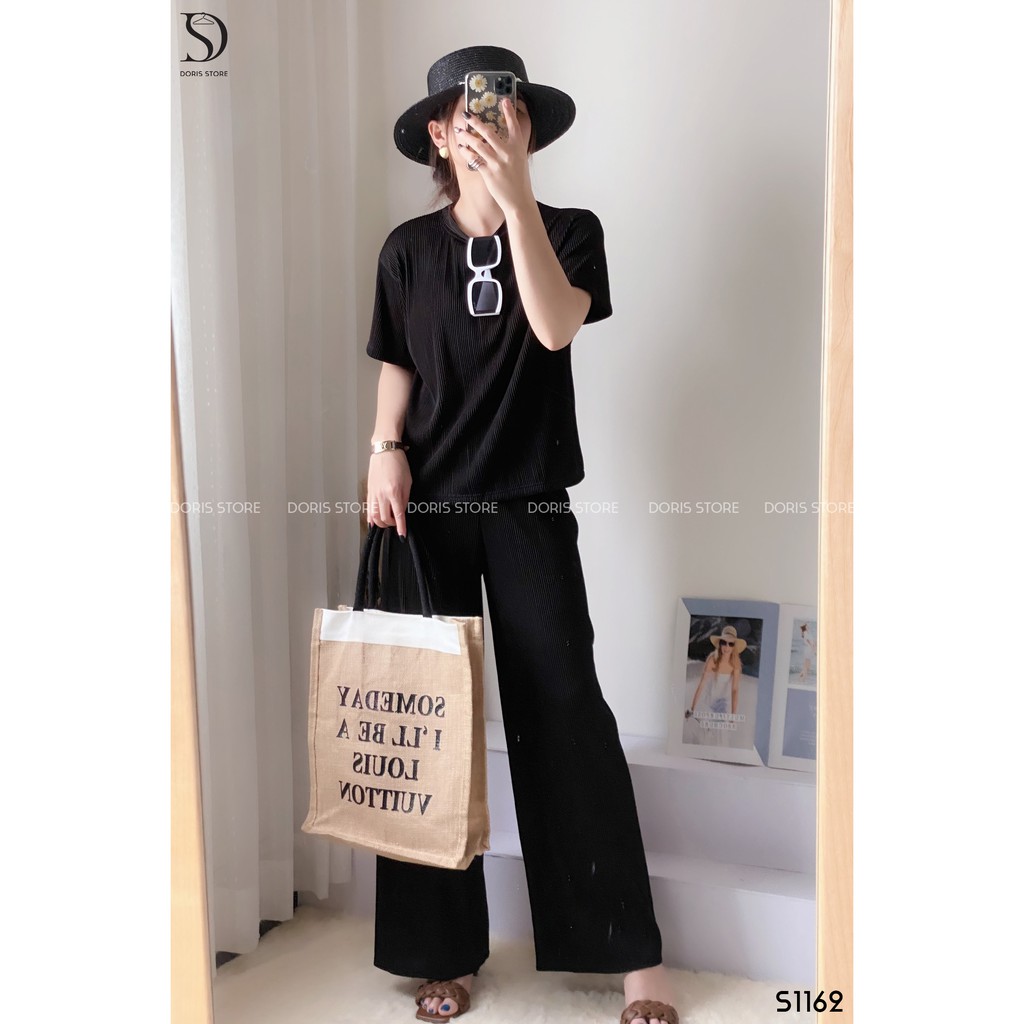Set áo quần dập ly phong cách đơn giản phù hợp dạo phố (KHÔNG TÁCH SET) DORIS S1162