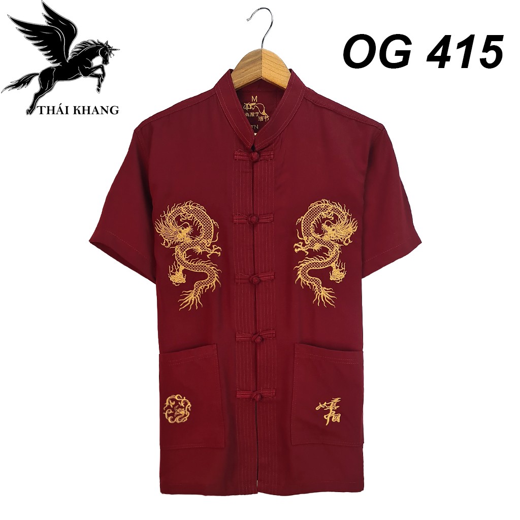 Áo cổ tàu nam chất đũi cao cấp LOẠI 1 mềm mát loại sơ mi nam trung niên thiêu rồng phượng cực đẹp ASTOG40 | BigBuy360 - bigbuy360.vn