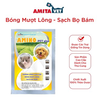 Dưỡng lông cho chó mèo AMINO-PET Plus 35g từ AMITAVET giúp thú cưng bóng mượt lông kích thích mọc lông từ bên trong