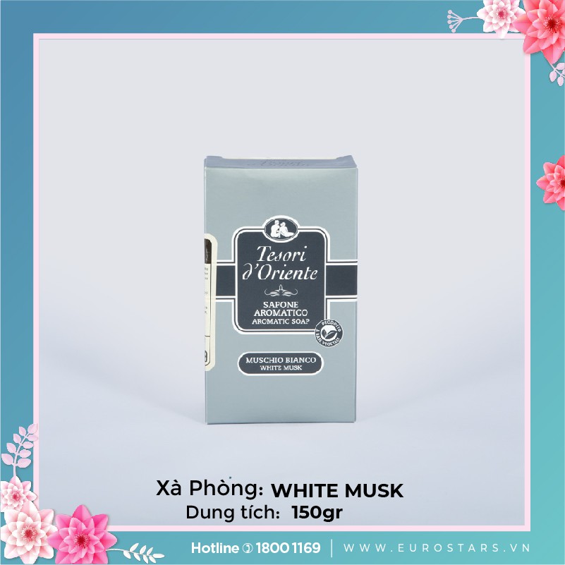 [Nhập MYPHMP3 giảm giá sốc] Xà phòng nước hoa Tesori d'Oriente White Musk 200g - Nhập khẩu Italya 100%