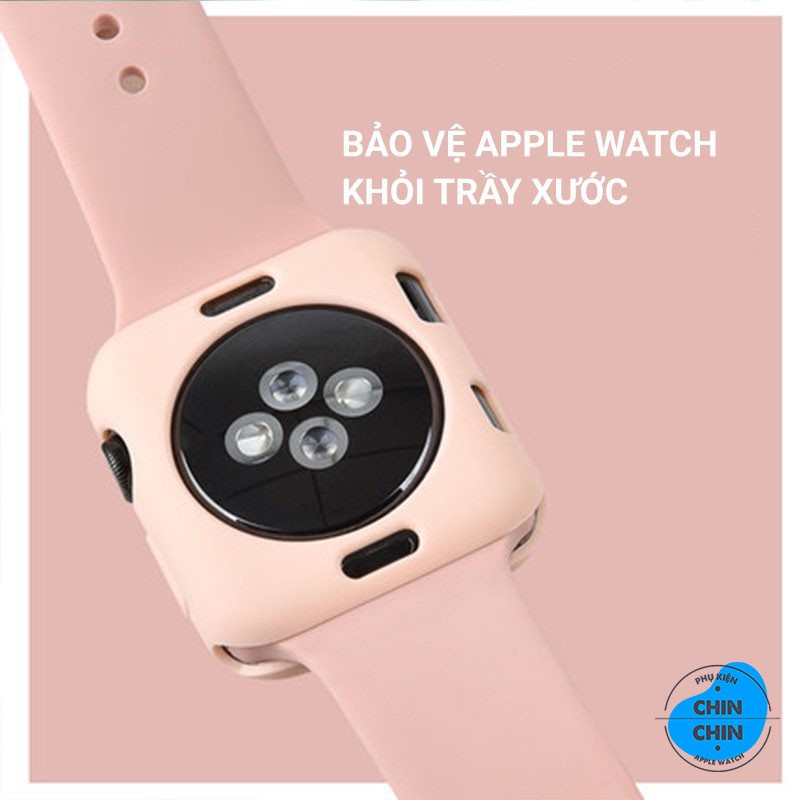 Ốp Bảo Vệ Mặt Đồng Hồ Thông Minh Apple Watch Series SE/6/5/4/3/2/1 Bằng Silicone Full Size 38/40/42/44mm - ChinChin Case