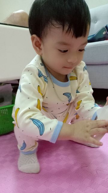 Bộ thu đông dài tay bộ quần áo cotton cho bé quần áo bộ