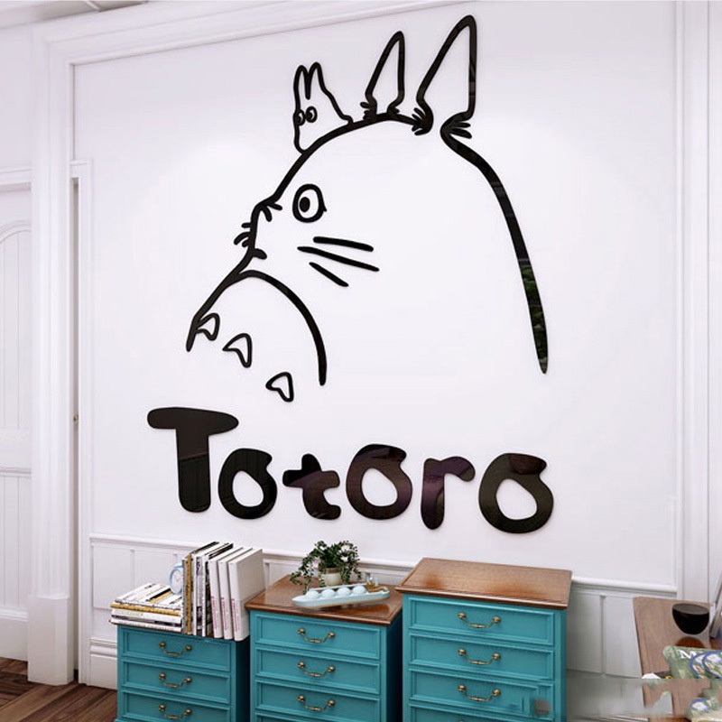 Tranh dán tường mica 3d decor khổ lớn totoro trang trí mầm non, phòng cho bé Nhiều Size - EPeBen
