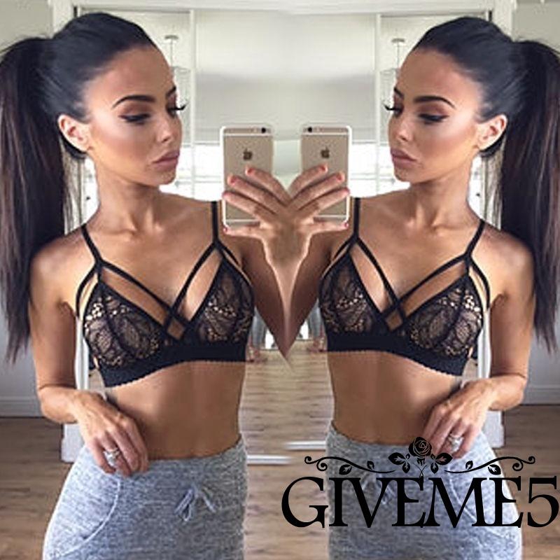 Áo lót nữ ngực đan dây chéo chất liệu ren hoa quyến rũ