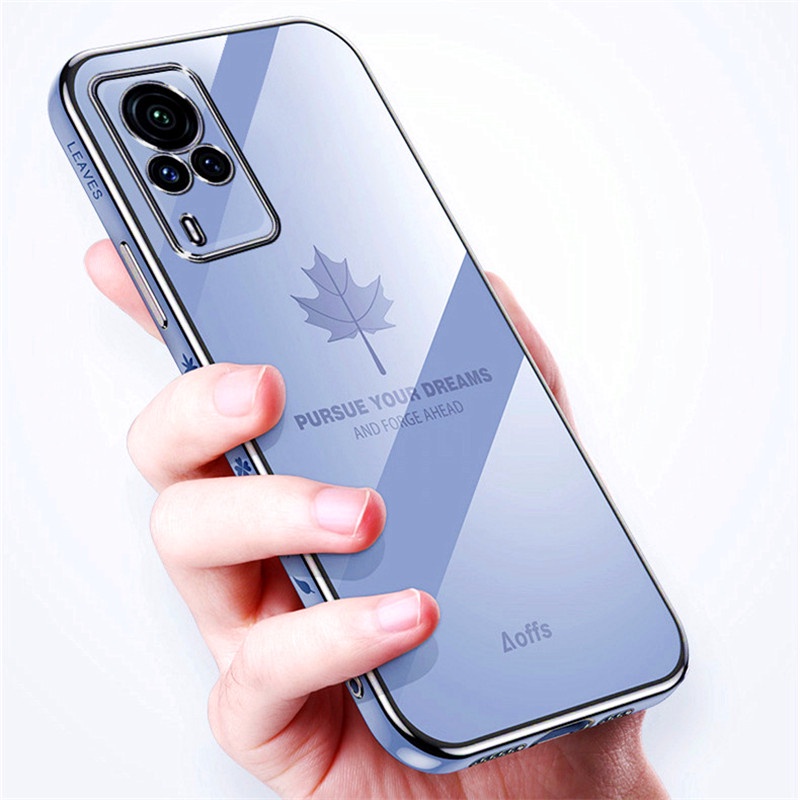 ốp lưng điện thoại mạ sang trọng tương thích với Cho VIVO X70 X70PRO X60 X60PRO X50 X50PRO Vỏ silicon mềm TPU có dây buộc case