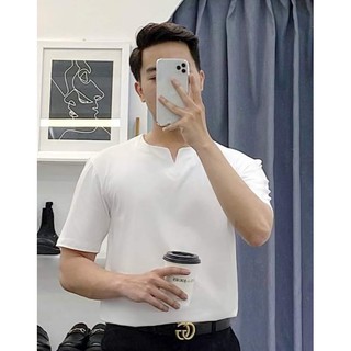 Áo thun bigsize nam trơn cổ tim v nhỏ - Basic tee