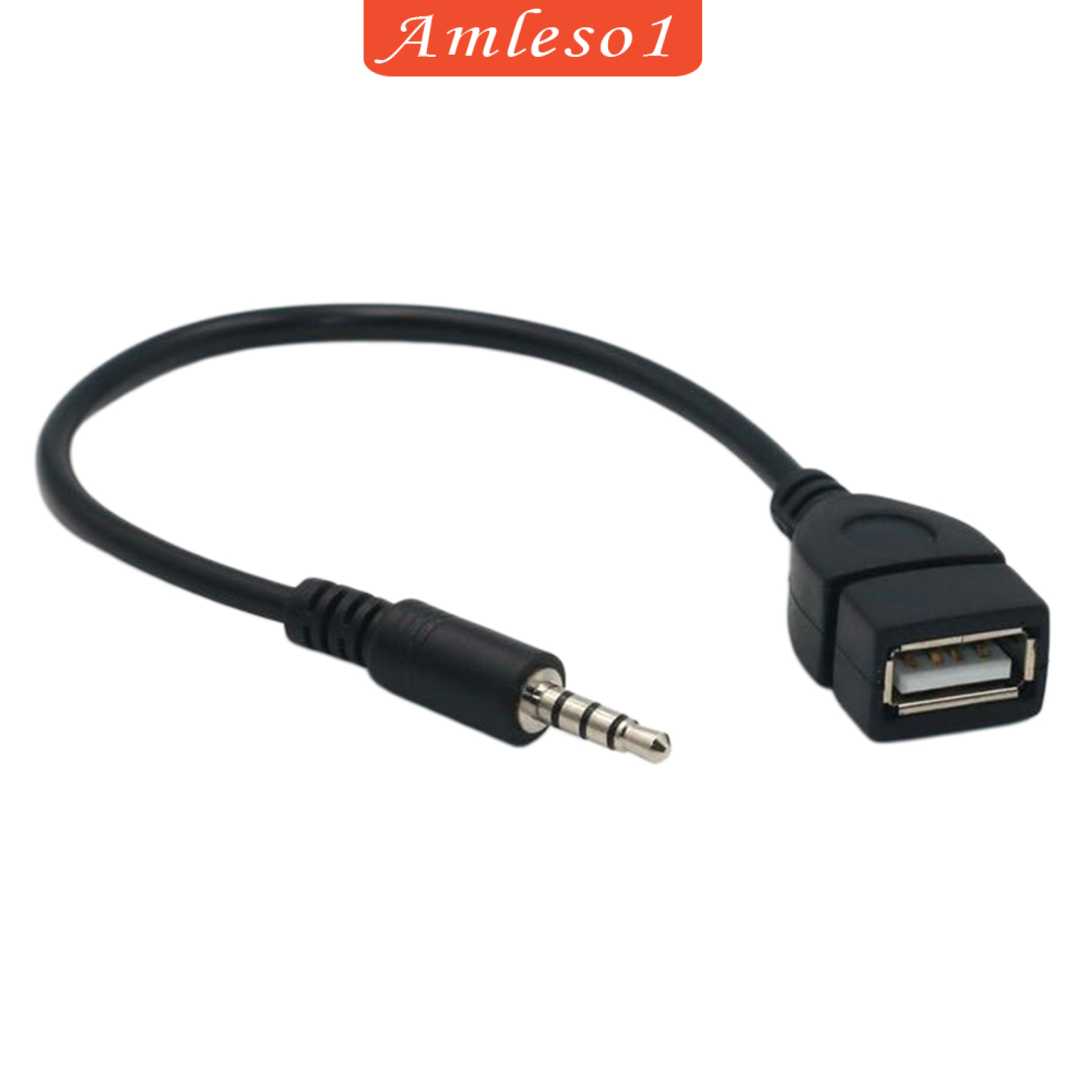 Cáp Chuyển Đổi Âm Thanh Jack 3.5mm Aux Sang Usb Female Amleso1 Cho Xe Hơi