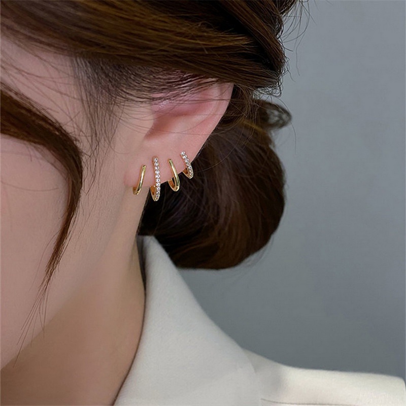 Bông Tai Đính Đá Zircon Thời Trang Hàn Quốc timetunnel