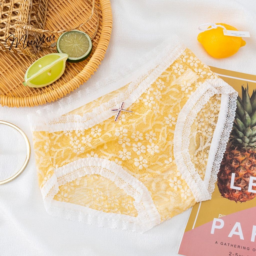 Quần lót ren thêu hoa cao cấp Munxuu xuyên thấu gợi cảm, màu pastel ngọt ngào - QC114