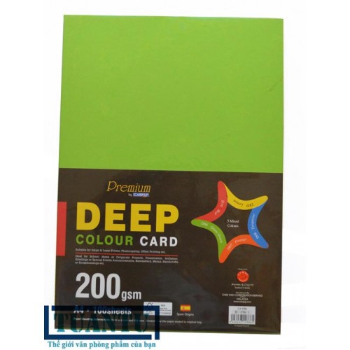 Giấy bìa trộn 5 màu A4 200gsm
