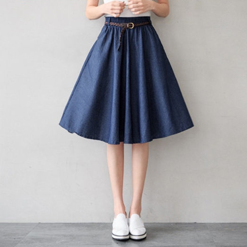Chân Váy Jeans Chữ A Lưng Thun Thời Trang Nữ Tính | BigBuy360 - bigbuy360.vn