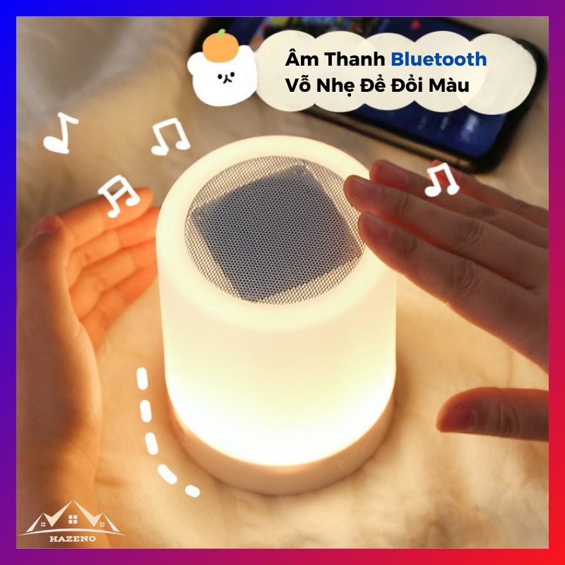Loa Bluetooth Cảm Biến Led Nhiều Màu Sắc, Loa Bluetooth Thông Minh Kiêm Đèn Ngủ Và Đồng Hồ Báo Thức