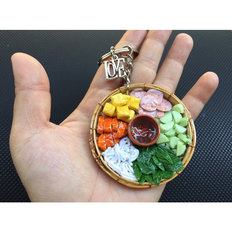 Móc khoá mô hình bún đậu mắm tôm