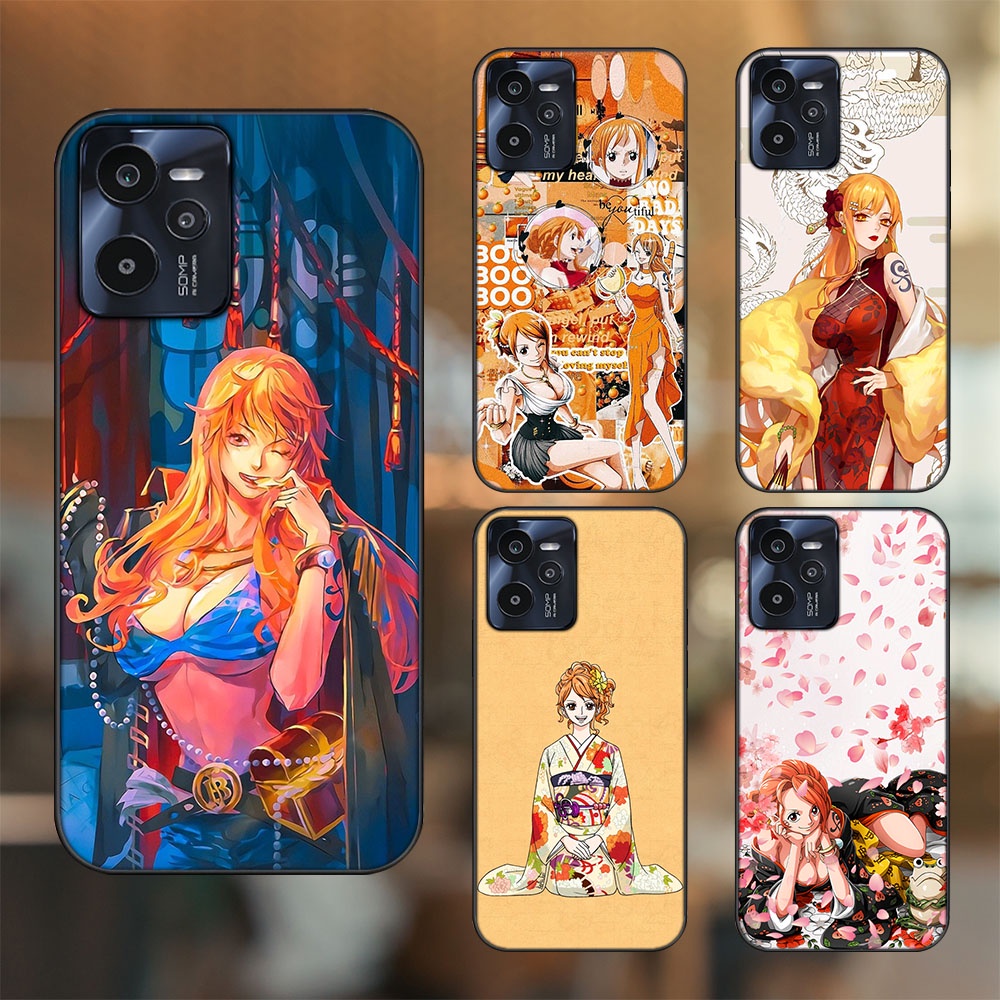Ốp lưng Realme C35 viền đen in hình Nami One Piece Đảo Hải Tặc