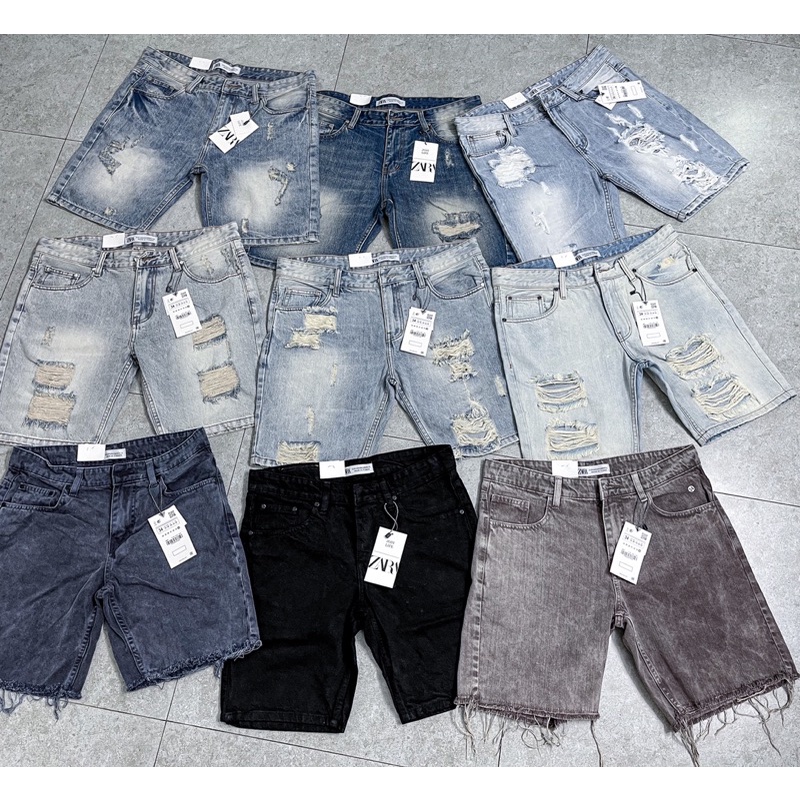 Quần short jeans đi biển mùa hè zara đầy đủ tem mạc
