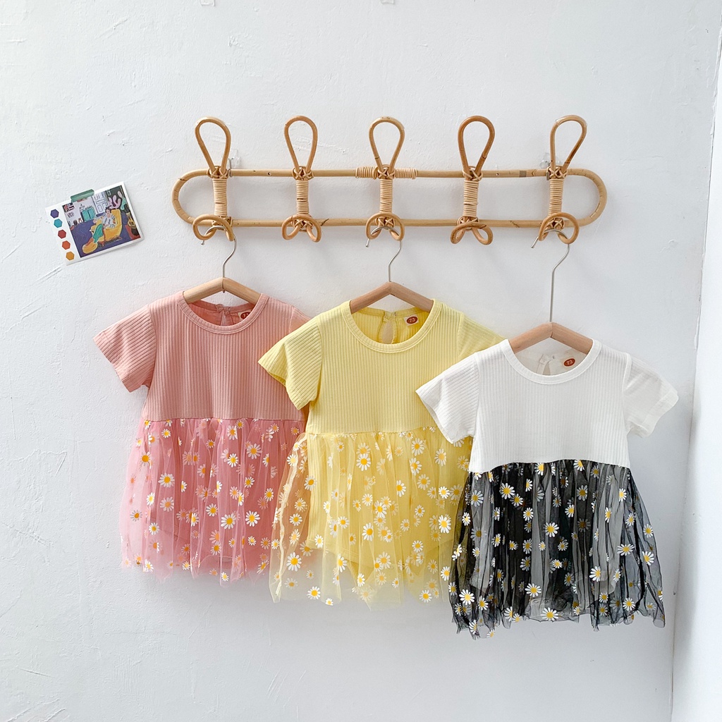 Newborn Baby Girls Summer Daisies Jumpsuit Romper Dress Infant Clothes