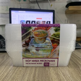 Bộ 10 hộp nhựa hinh chữ nhật 650ml