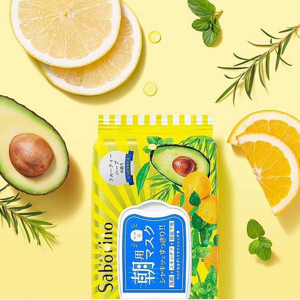 Mặt Nạ Dưỡng Ẩm Buổi Sáng Saborino Morning Facial Sheet Mask Nhật Bản