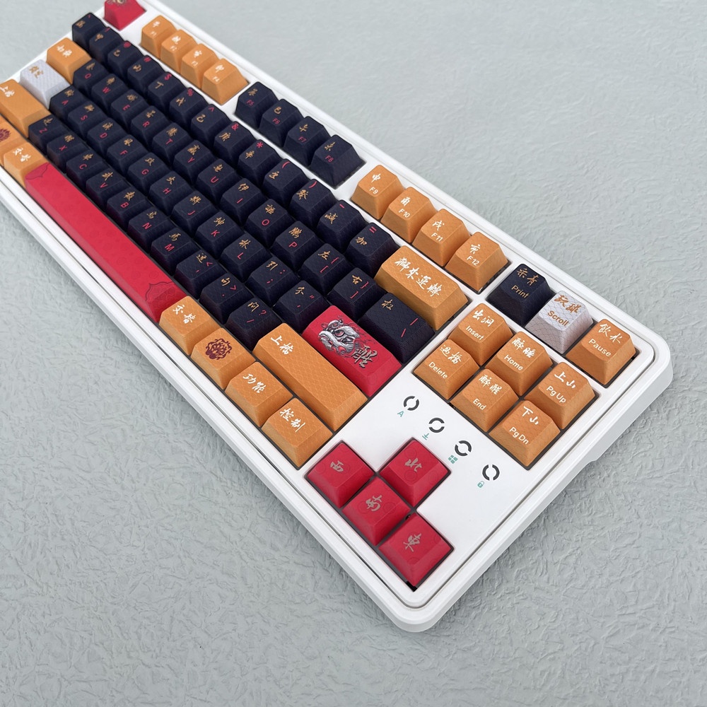 Lion Dance Keycaps Cherry Profile phong cách Trung Quốc Anime PBT DYE SUB Bàn phím cơ Keycap