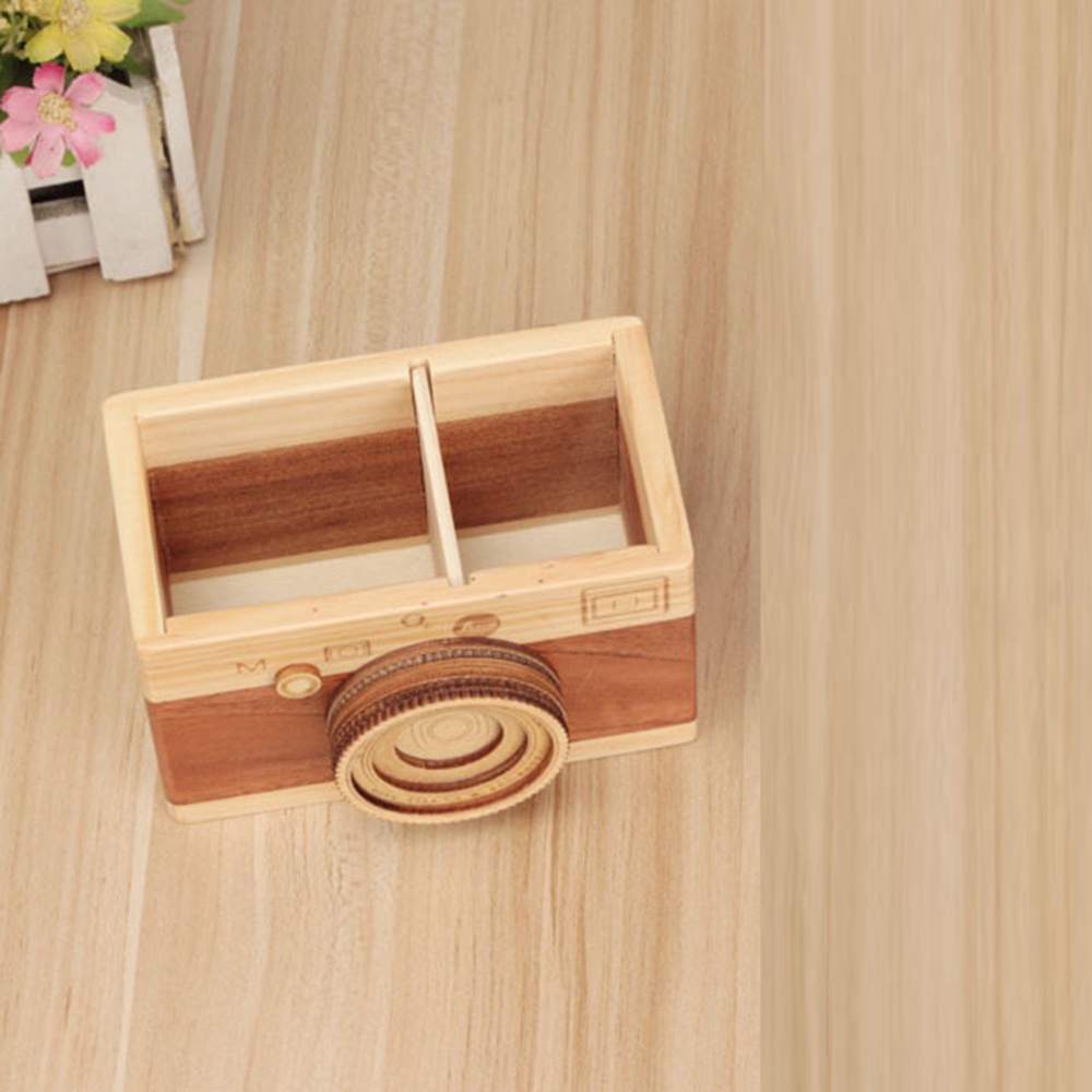 Epoch Hộp Đựng Bút Bằng Gỗ Hai Tầng Để Bàn Tiện Dụng