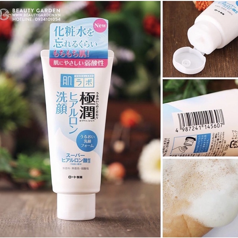 [BILL MUA SIÊU THỊ NHẬT] Sữa Rửa Mặt Dưỡng Ẩm Hada Labo GOKUJYUN FACE WASH 100g