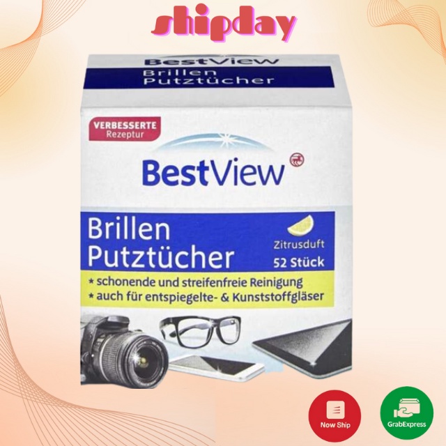 Giấy lau kính đa năng Best View 52 miếng