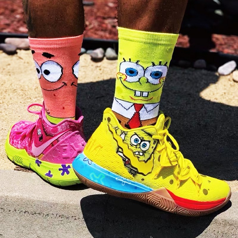 Irving 5 SpongeBob SquarePants Bạch Tuộc Anh Trai Pie Daxing Năm Phối Màu Phù Hợp Với Tất Bóng Rổ Na