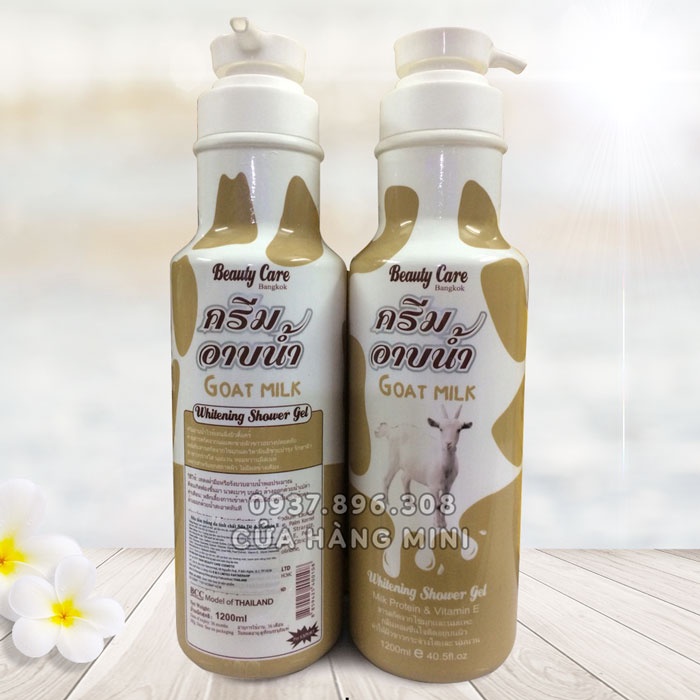 Sữa Tắm Trắng Da Beauty Care Bangkok Whitening 1200ml Đủ 3 Mùi (Sữa Dê, Sữa Bò, Tổ Yến)