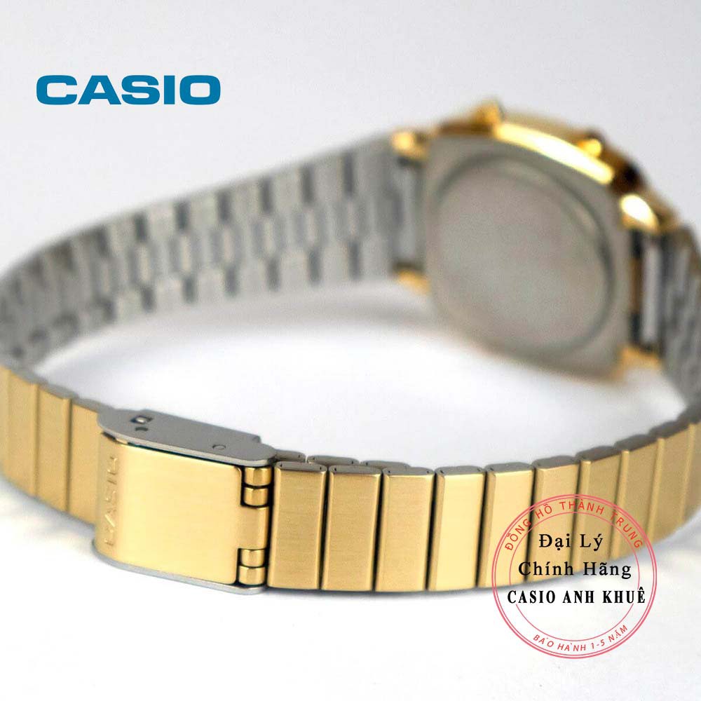 Đồng hồ điện tử nữ Casio LA670 dây kim loại