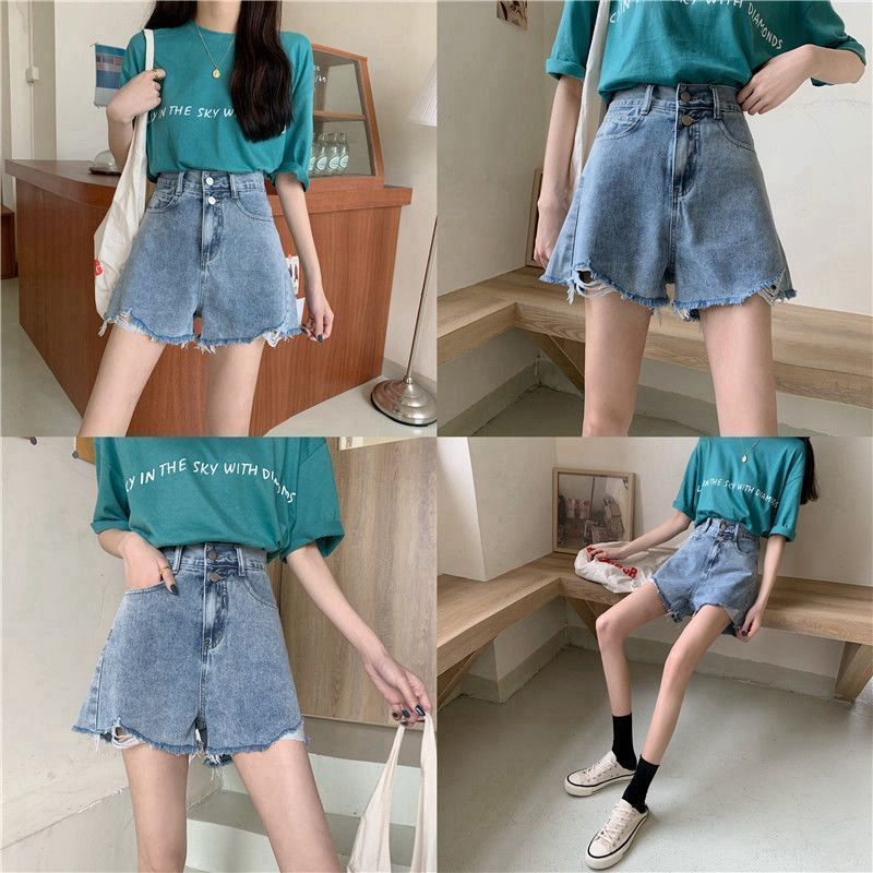B&amp;G Quần Short Denim Dáng Chữ A Rách Cá Tính Cho Nữ quần đùi nữ JL-DK-14