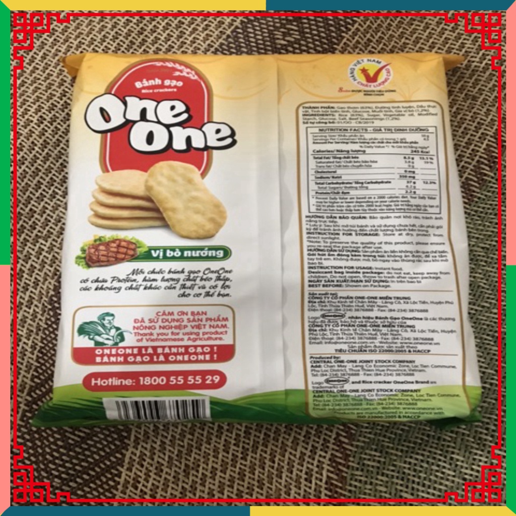 Bánh Gạo Măn Vị Bò Nướng One One 225g