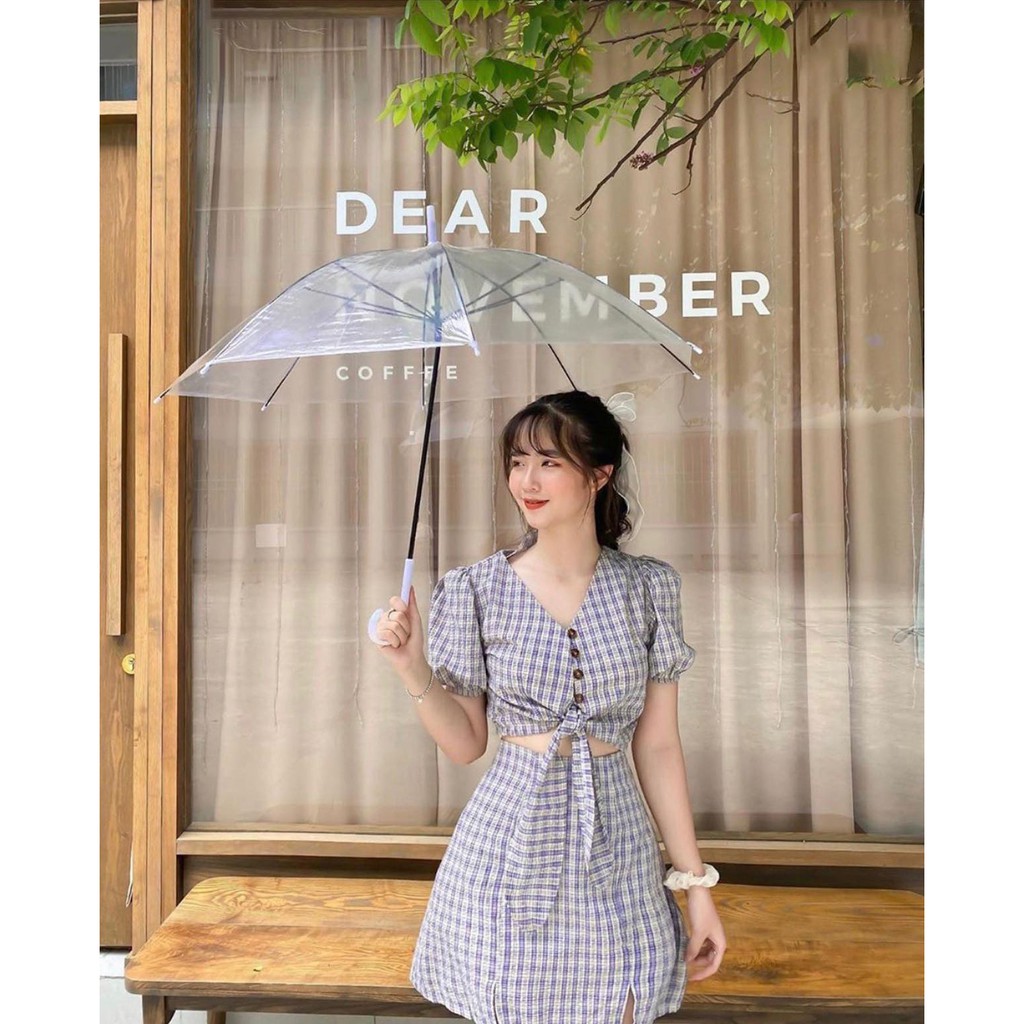 Set đầm caro cột nơ xinh ngất ngây | BigBuy360 - bigbuy360.vn