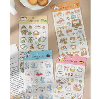Nhãn dán sticker động vật dễ thương trang trí sổ jen shop
