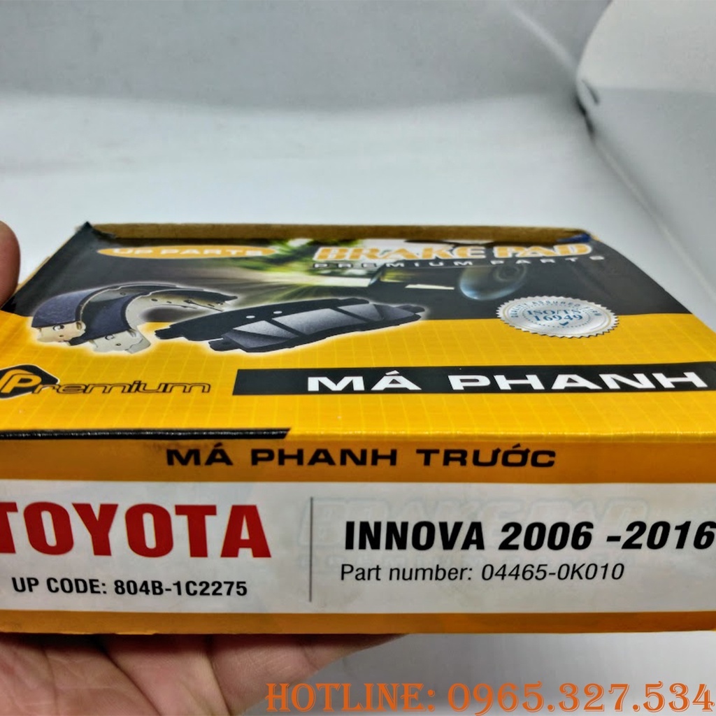 Má Phanh, Bố Thắng đĩa trước TOYOTA INNOVA 2006-2015