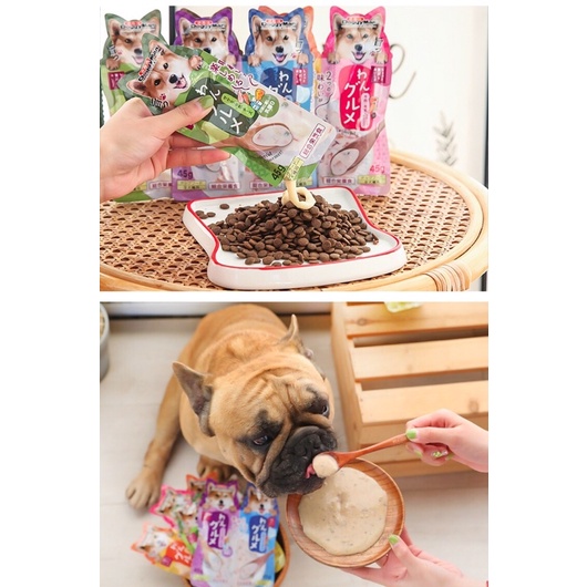 Súp thưởng ướt cho chó, Dogman Nhật  Bản dạng bịch rời. thức ăn cho thú cưng không chứa lactose. vị sữa,cá,gà
