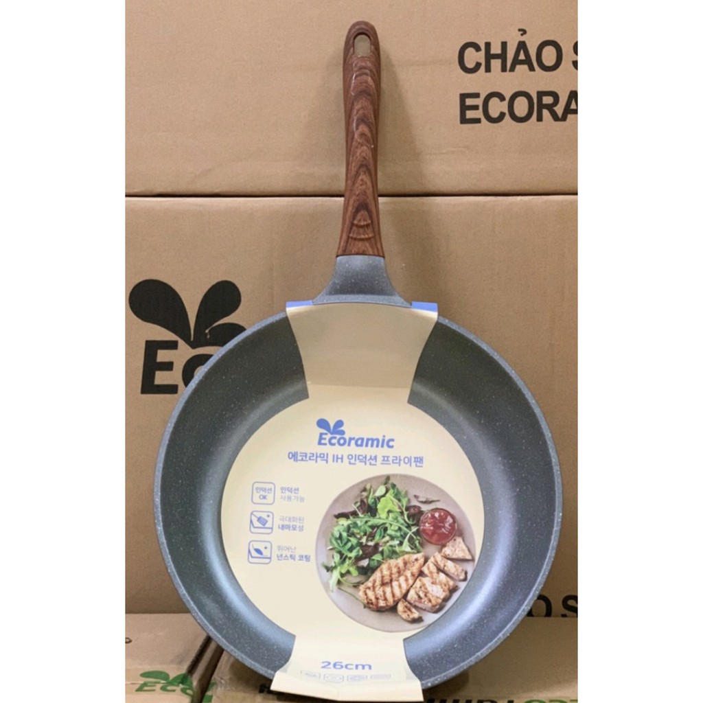 Chảo Đức Vân Đá Sâu Lòng Ecoramic Size 22-24-26-28-32 Cm Đáy Từ.