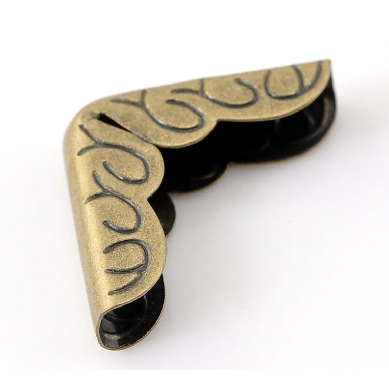 100 Miếng Bọc Góc Sách Kim Loại Màu Đồng Kích Thước 16x16mm