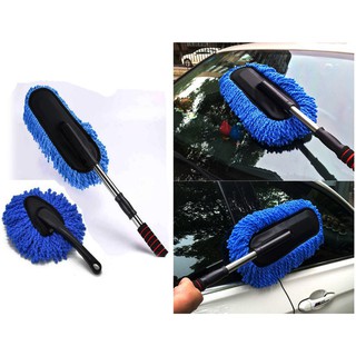 Chổi Lau Rửa Vệ Sinh Ô Tô Có Điều Chỉnh Tặng Kèm 01 Chổi Ngắn (Ghi Xám)