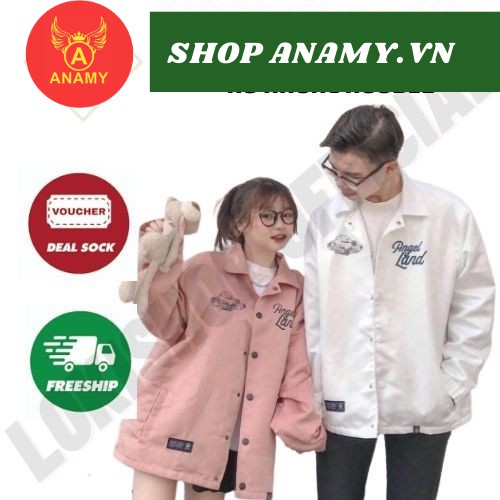 Áo Khoác Dù Chống Dành Cho Nam Nữ Có 2 Màu Jacket Form Rộng In Hình Angle Land Đôi Unisex