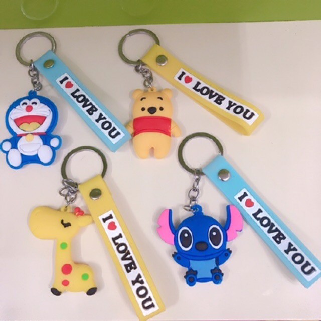 Móc khoá thú nhiều mẫu kèm dây chữ LOVE. - - Siêu dễ thương
