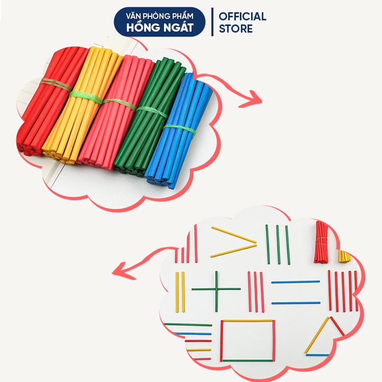 Que tính học toán cho bé, bộ 100 que tính mini bằng gỗ đồ dùng học tập văn phòng phẩm làm quà tặng học sinh QT07