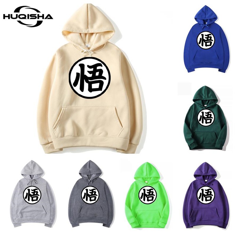 Mới Áo Hoodie Cotton Màu Trơn In Hình Dragon Ball Thời Trang Cho Cặp Đôi