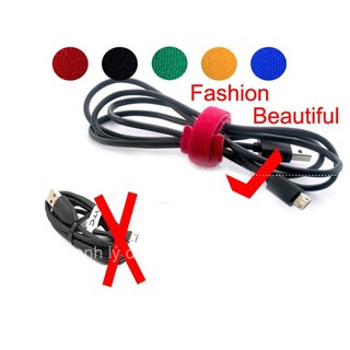 Dây velcro thu gọn dây điện, dây cáp tái sử dụng nhiều lần bền đẹp - Combo 5 dây