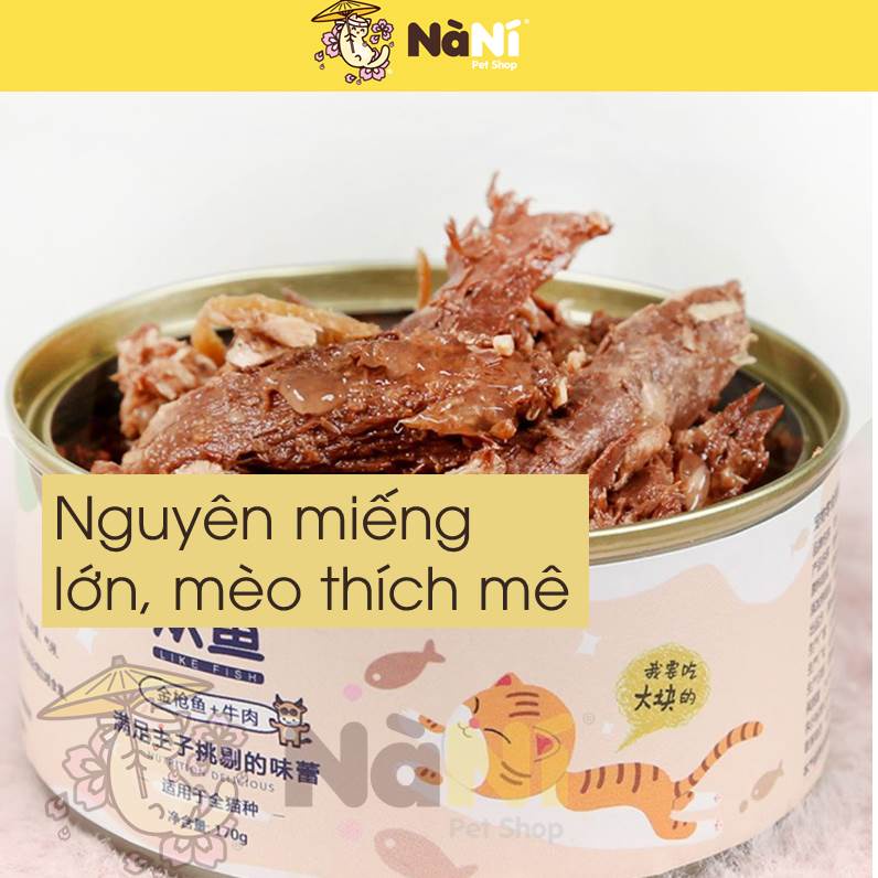 Pate cá ngừ đóng hộp cho mèo 170g siêu tiết kiệm, 3 vị thơm ngon- Mượt lông, làm đẹp form dáng - Nà Ní Pet Shop