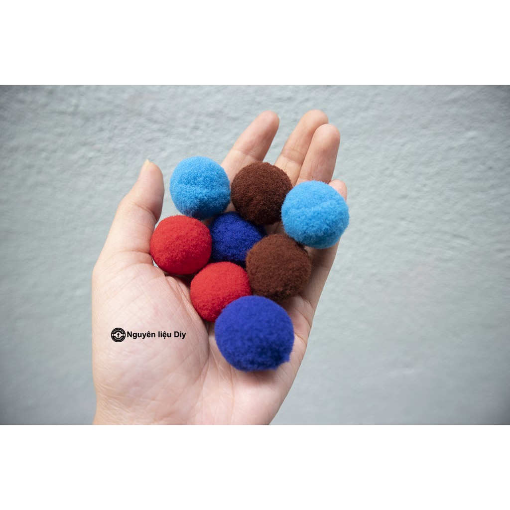 Pompom ~25mm Gói 30 hoặc 50 Viên (Được Chọn Màu)