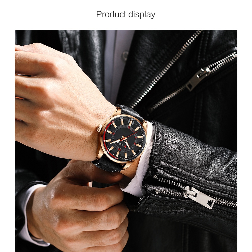 Đồng Hồ Quartz CURREN Chống Thấm Nước Với Dây Đeo Da 8390 XL