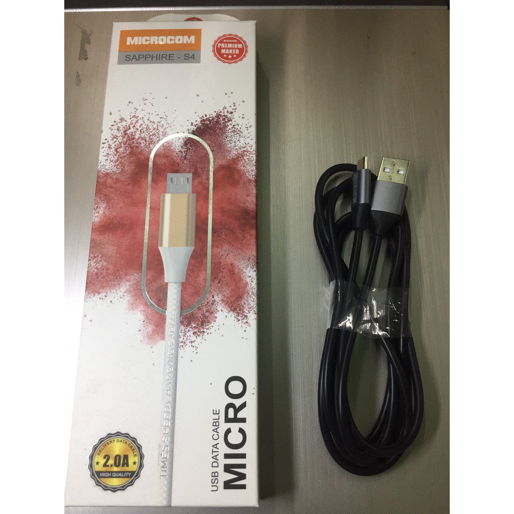 Cáp sạc Microcom Sapphire S4 cổng Micro usb Android dài 1m - 1.5m
